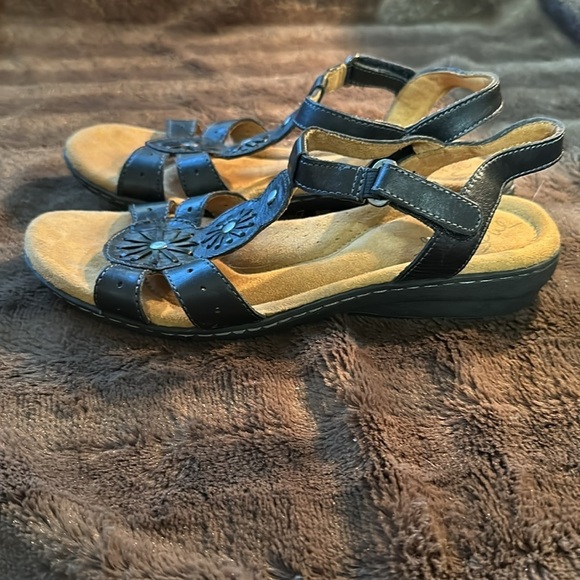 NATURAL SOLE by NATURALIZER Barroll Black Sandal Sz 8W - Picture 3 of 13